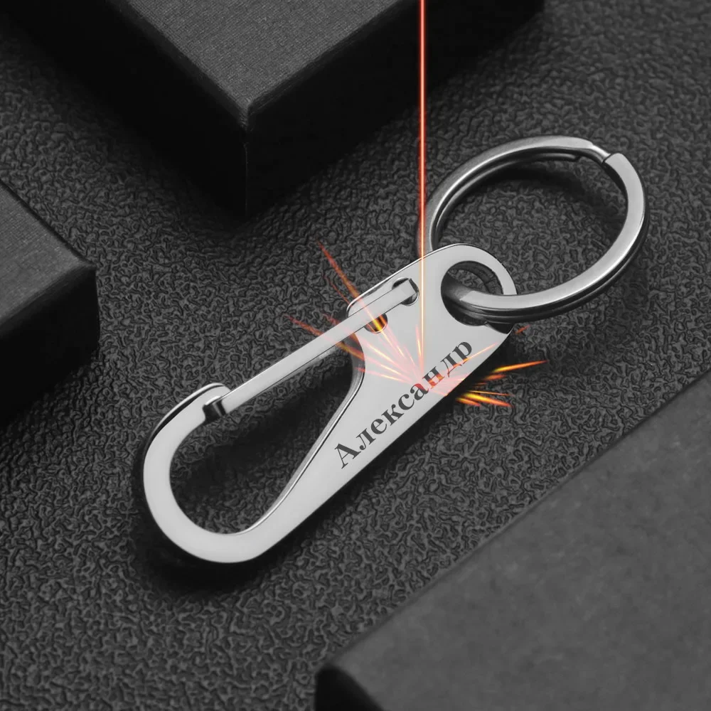 Men Accessories Silver - 304 porte-clés en acier inoxydable nom