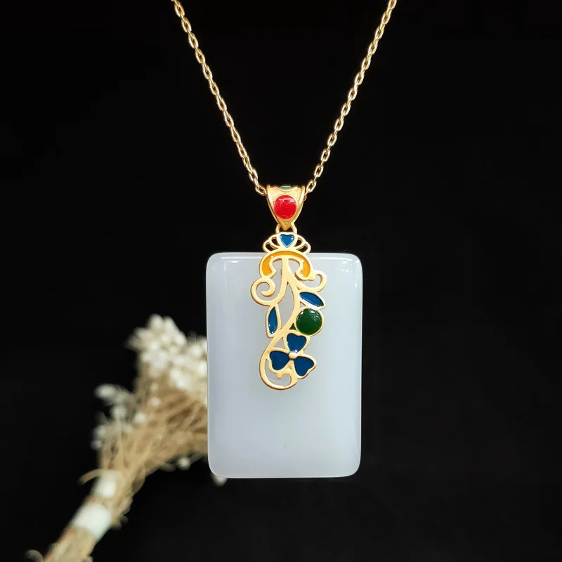 Men Accessories Silver - Collier pendentif Jade en argent 925