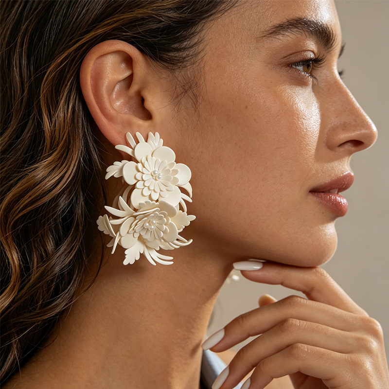 Boucles d'oreilles florales bl - Men Accessories Aesthetic avis et prix