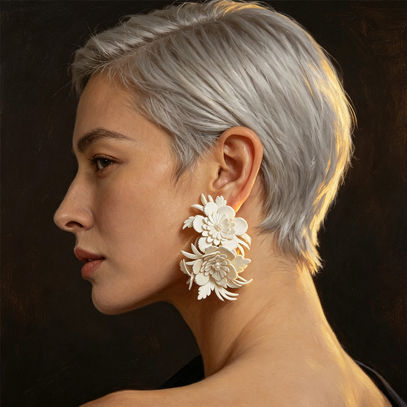 Boucles d'oreilles florales bl - Men Accessories Aesthetic avis et prix