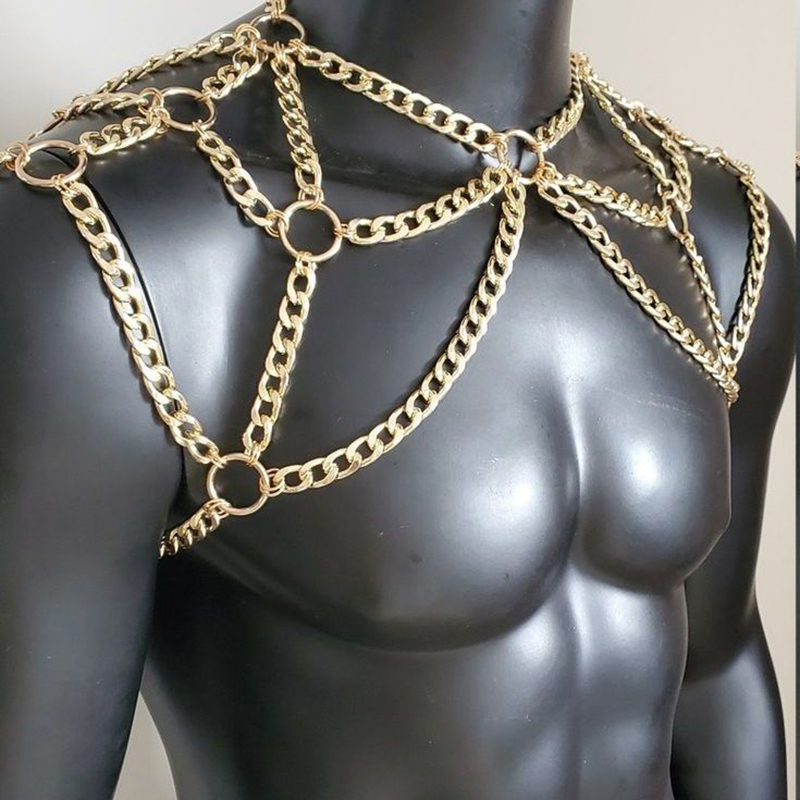 Punk hommes épaule corps chaîn - Men Accessories Silver avis et prix