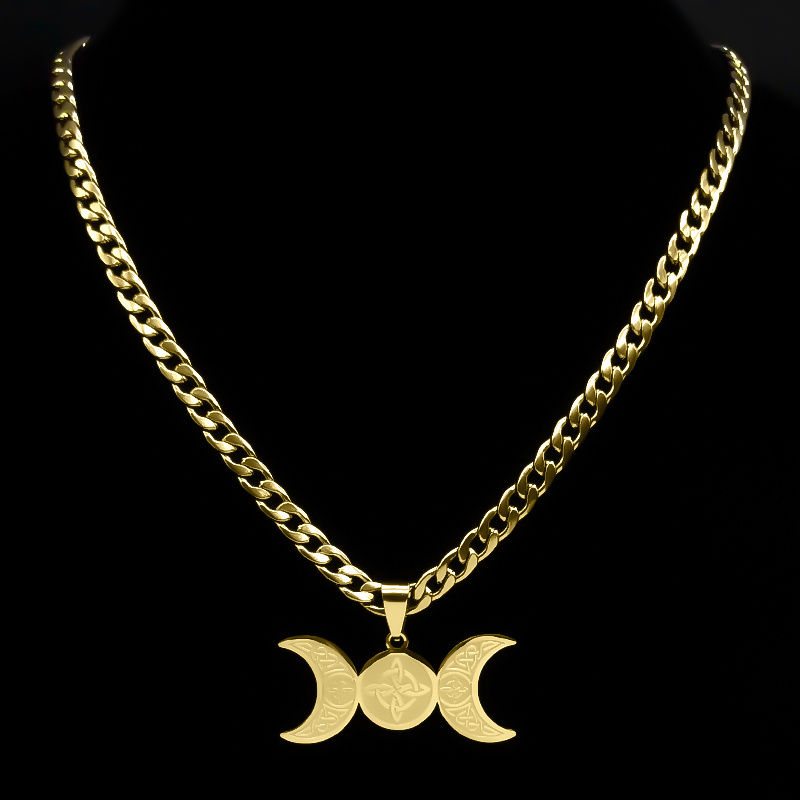 Wicca Triple lune croissant dé - Men Accessories Aesthetic avis et prix